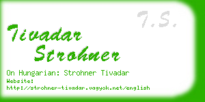 tivadar strohner business card